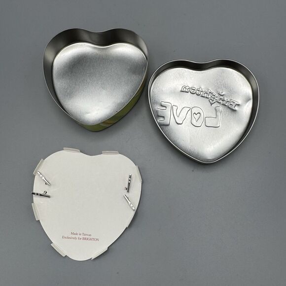 Brighton Heart Shaped Tin Trinket Jewelry Box Empty Love Romance 4.75" - Picture 2 of 8